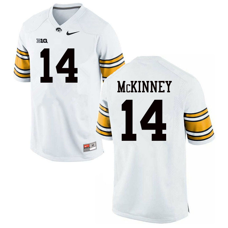 Men #14 Daraun McKinney Iowa Hawkeyes College Football Jerseys Sale-White